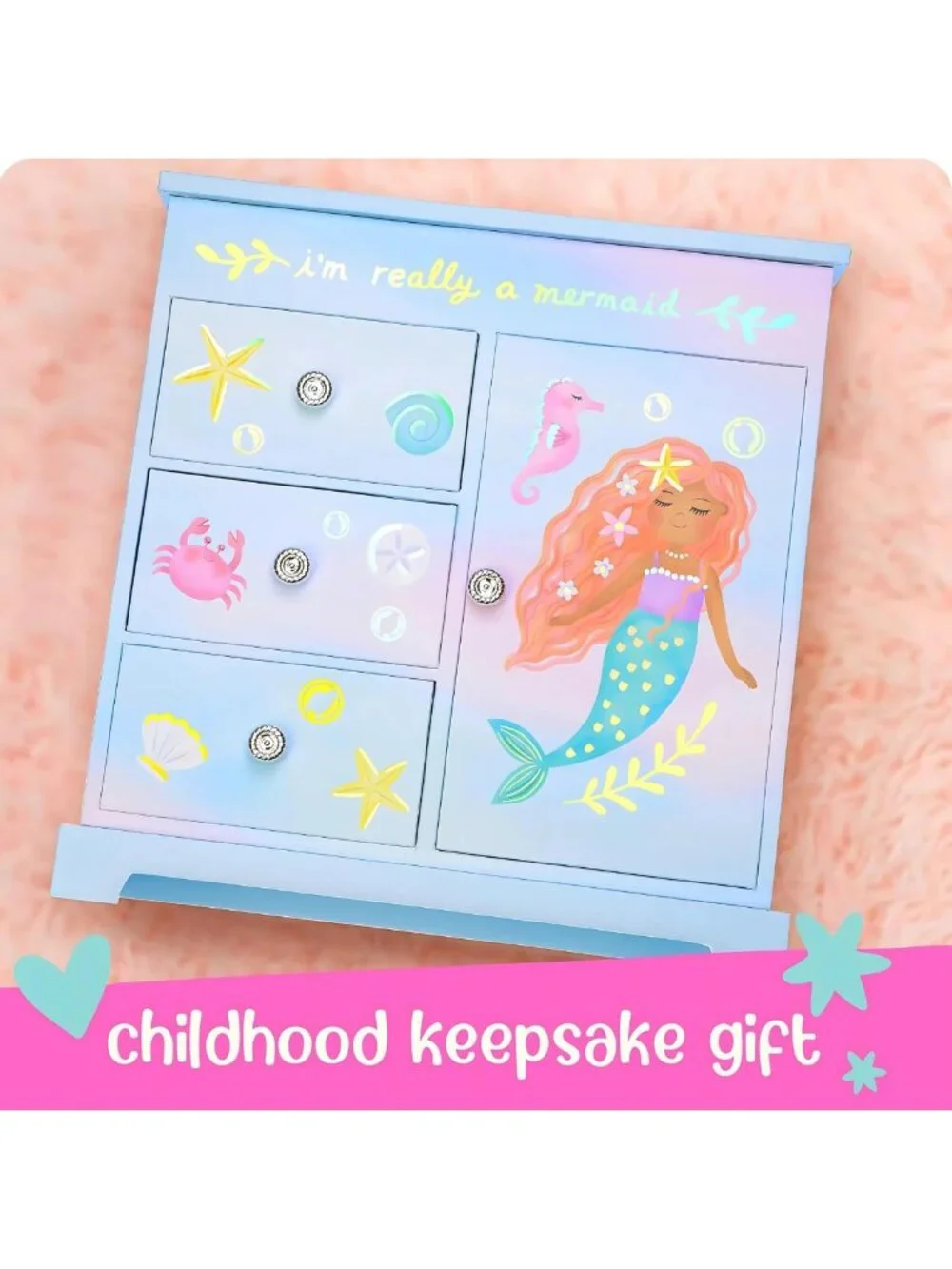 Musical Mermaid Jewelry Box for Girls - Enchanting Storage & Playful Design